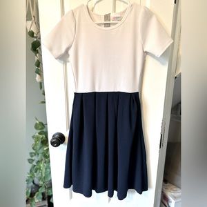 Lularoe Amelia in Navy and White - XS
